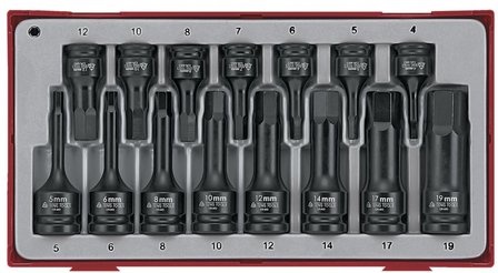 Impact socket set 1/2 &amp; 3/8 tx-tc-tray 15pcs