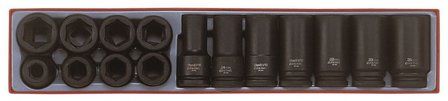 Impact socket set tray tx-norm &amp; lang 15pcs 3/4