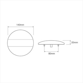 Rear light 12/24V 3 functions 140mm STI LED