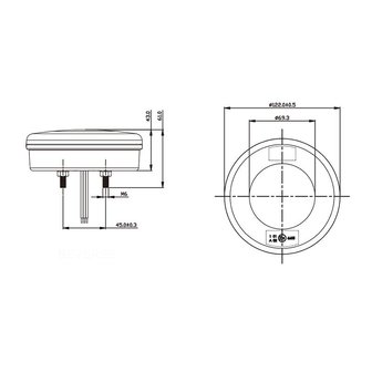 Rear lamp 3 function 122mm 24LED