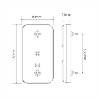 Rear light 12/24V 4 functions 80x150mm LED