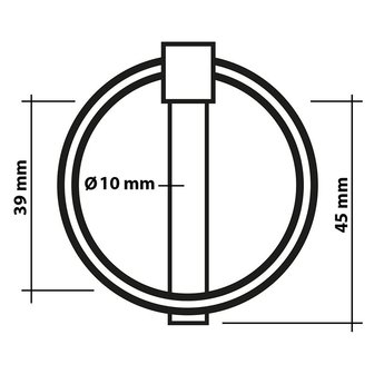 Locking pin 10mm with ring