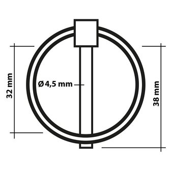 Securing pin 4.5mm with ring