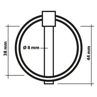 Securing pin 8mm with ring