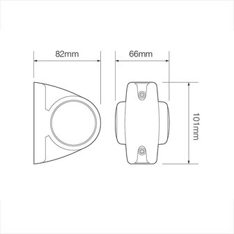 Outline marker lamp 12/24V red/white/amber 101x82mm LED