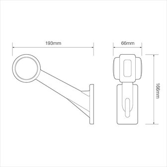 Outline marker lamp 12/24V red/white 166x193mm LED left