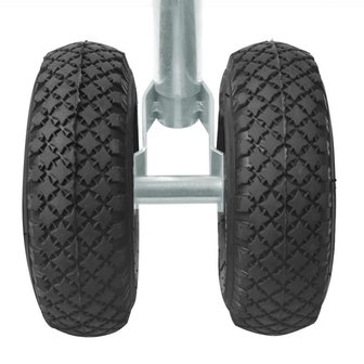 Double joist wheel 48mm 2x rim plastic with pneumatic tyre 260x85mm