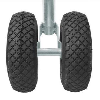 Double jockey wheel 48mm 2x plastic rim with air tyre 260x85mm