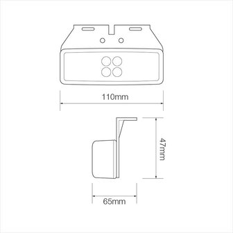 Marker light 12/24V white 110x40mm LED with holder