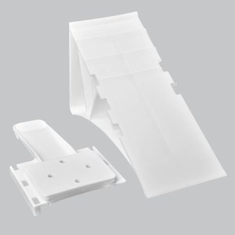 Wheel chock plastic white incl. holder