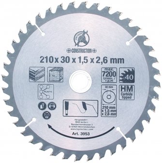 Carbide Tipped Circular Saw Blade, &Oslash; 210 mm