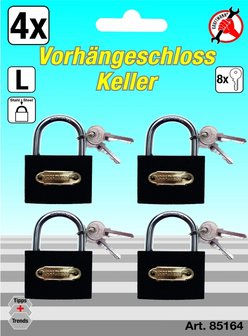 Padlock Set simultaneous locking Type L 35mm 4 pcs