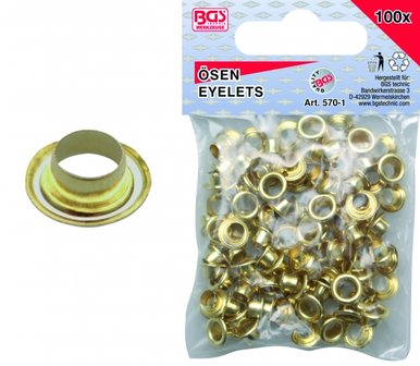 100-piece Eyelets 4.5 x 5.0 mm