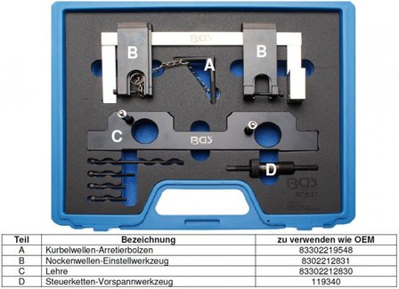 Engine Timing Tool Set for BMW N20, N26 10 pcs