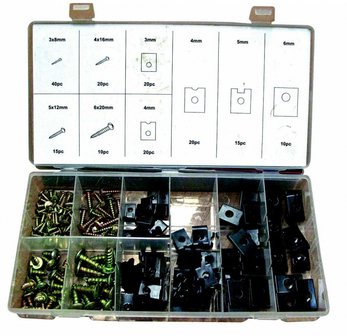 U Clip &amp; Screw Assortment 170pc