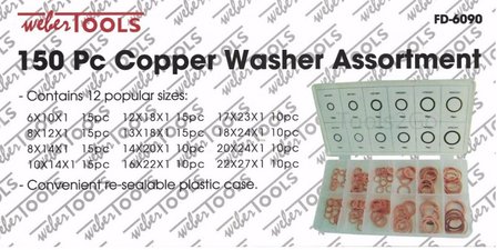 Copper Washer Assortment 150pc