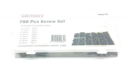 Self Tapping Screw Assortment 750pc