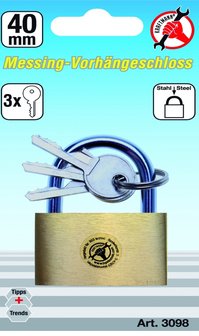 Solid Brass Padlocks, 40 mm