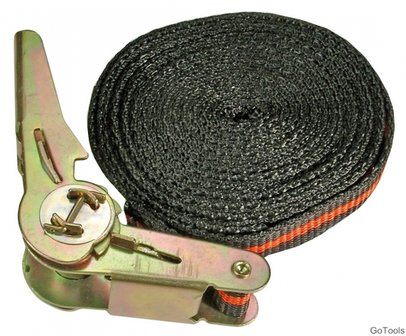 Ratchet Tie Down Strap, 5 m long, 25 mm wide