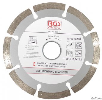 Diamond Cutting Disc, dry Cut, segmented, 115 mm