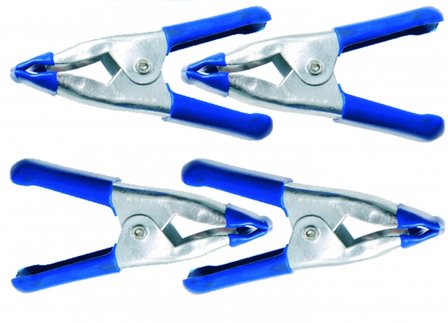 4-piece Mini Metal Clamp Set, 50 mm