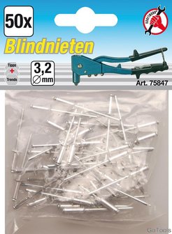 Blind Rivets, 3.2 mm, 50 Pieces