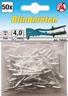 Blind Rivets, 4.0 mm, 50 Pieces