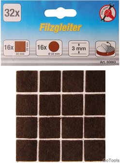 Felt Pad Set brown 32 pcs