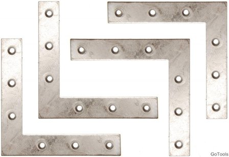4-piece Steel Bracket Kit, 100x100x15 mm