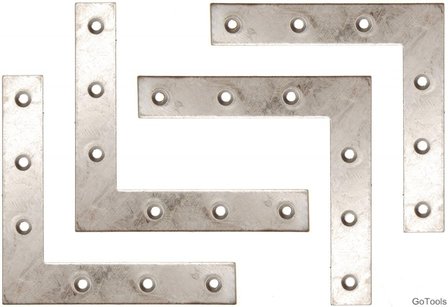 4-piece Steel Bracket Kit, 100x100x15 mm