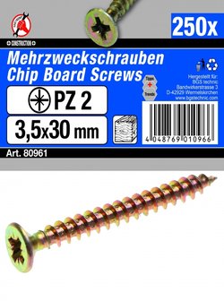 Multi Purpose Screws 3.5 x 30 mm, 250 pieces