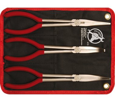 Long Nose Pliers Set straight / bent 260 - 285 mm 3 pcs