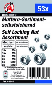 Nut Assortment self-locking Metric M4 - M12 53 pcs