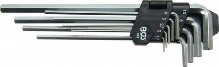 L-Type Wrench Set extra long internal Hexagon 1.5 - 10 mm 9 pcs