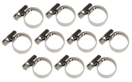 Hose Clamps Stainless 16 x 25 mm 10 pcs