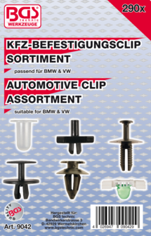 Automotive Clip Assortment for BMW, VW 290 pcs