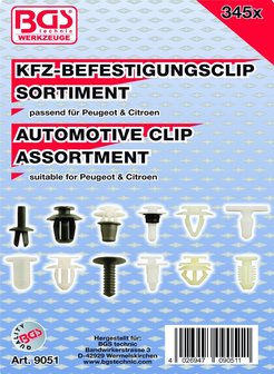 345-piece Automotive Clip Assortment for Peugeot &amp; Citroen