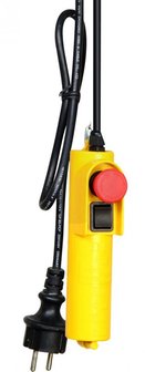 Electric wire rope hoist 1000 kg, 18 meters, 230 V, with wired remote control