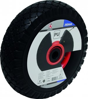 PU Wheel for Hand Truck / Wagon, red/black, 260 mm