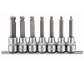 3/8 Hex ball point socket bit set 7pc