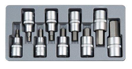 1/2 Hex socket bit set SAE 9pc