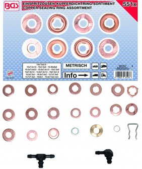 Injector Copper Ring Assortment 551 pcs