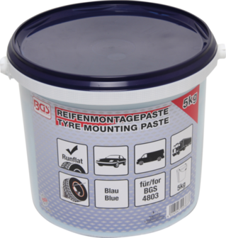 Tire Mounting Paste, blue for run flat tires, 5 kg bucket