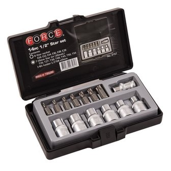 Star socket &amp; bit set 14pc