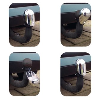 Tow bar cap chrome metal foldable