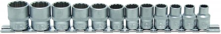 12-piece Socket Set, 3/8, 12-pt., 8 - 19 mm