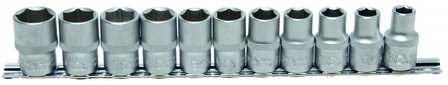 11-piece Socket Set, 1/2, 6-pt., 10 - 21 mm