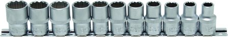 11-piece Socket Set, 1/2, 12-pt., 10 - 21 mm