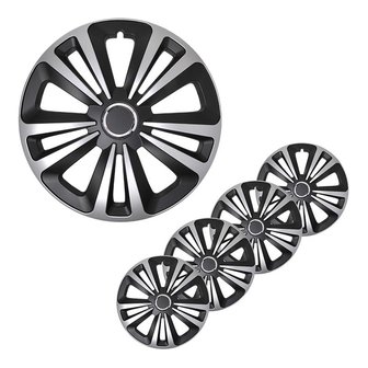 Wheel cover Terra silver/black 15 inch x4 pcs