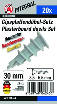 Plasterboard Dowel Assortment 20 pcs